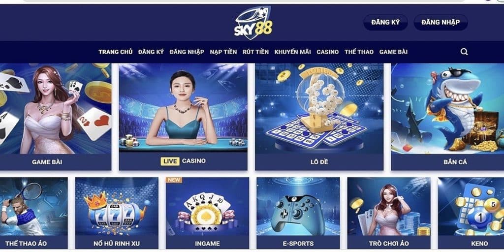 Sky88 là nhà cái cá cược bóng đá, casino trực tuyến uy tín số 1 Châu Á